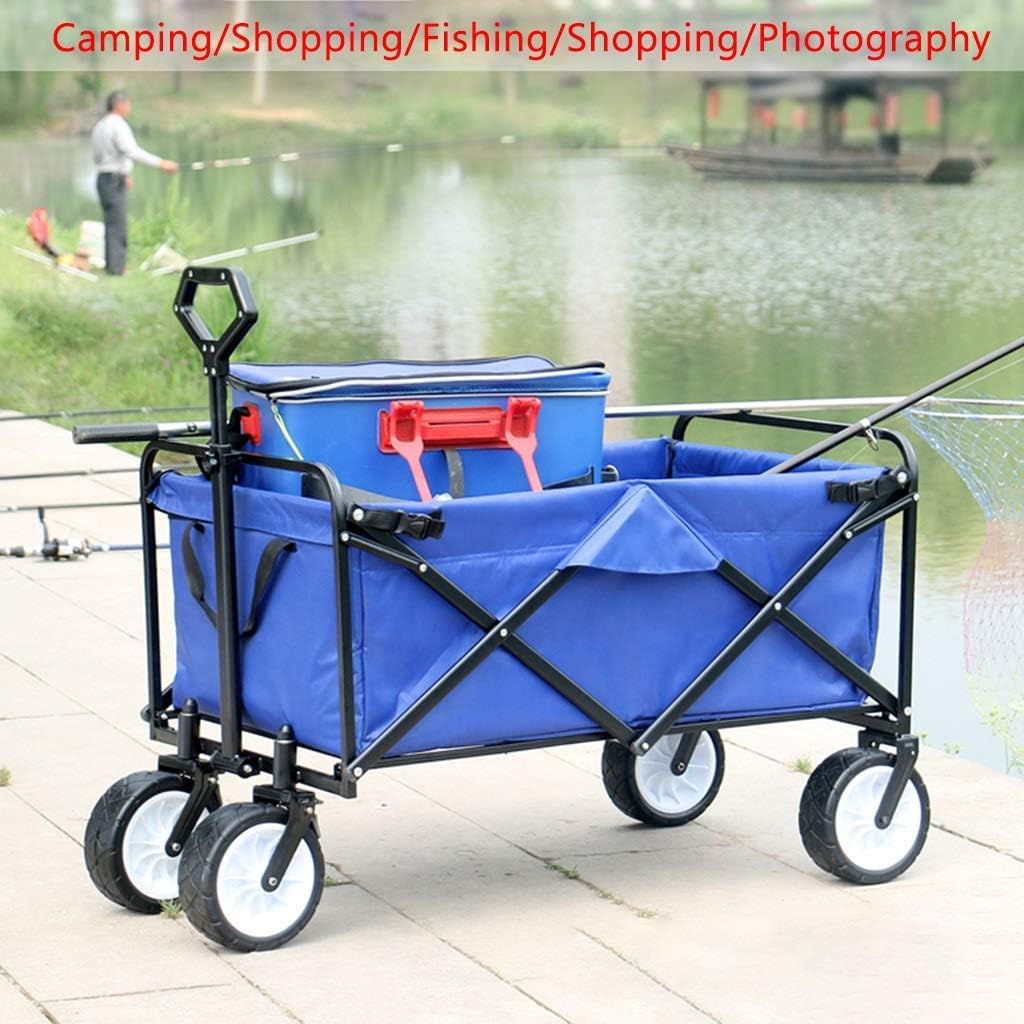 Folding Cart Wagon,Outdoor Fishing Car,Portable Camping Wagon,Garden Trolley,Shopping Handcart Buggy,Suitable for Outdoor Sports Events,Load 80KG