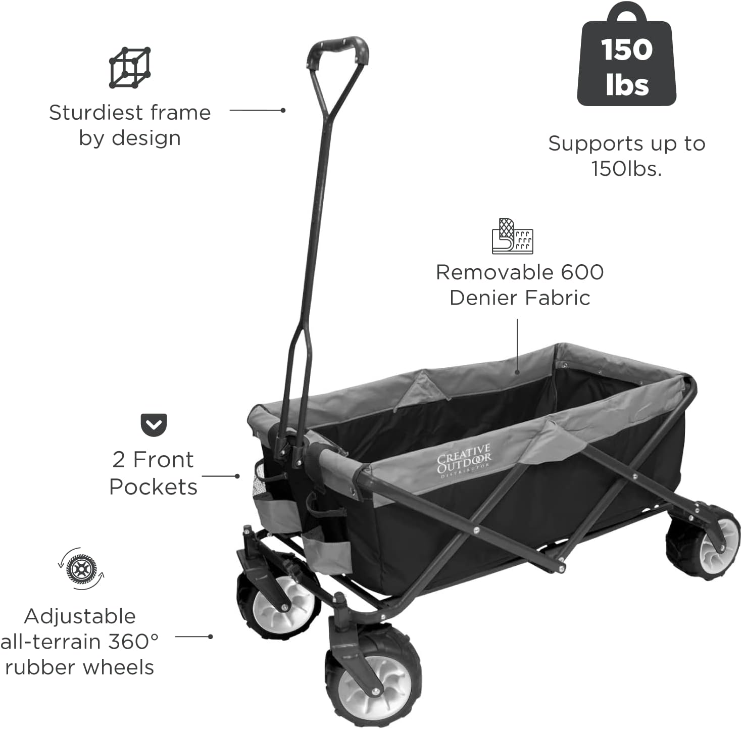 Creative Outdoor Original Folding Wagon All-Terrain Wheels