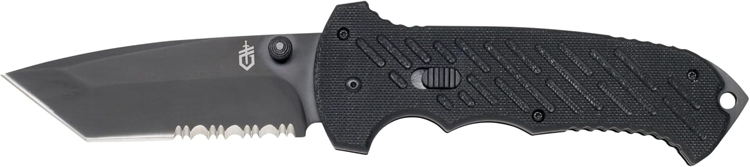 Gerber Gear 06 FAST Folding Pocket Knife, Tactical Tanto Pocket Knife with Serrated Edge for Camping and Survival