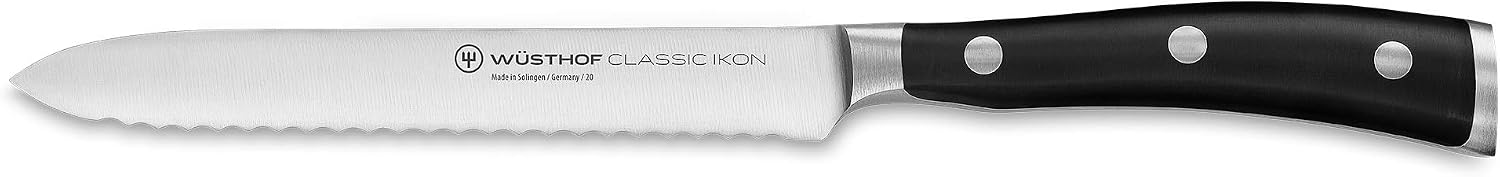 WÜSTHOF Classic IKON 5' Serrated Utility Knife, Black