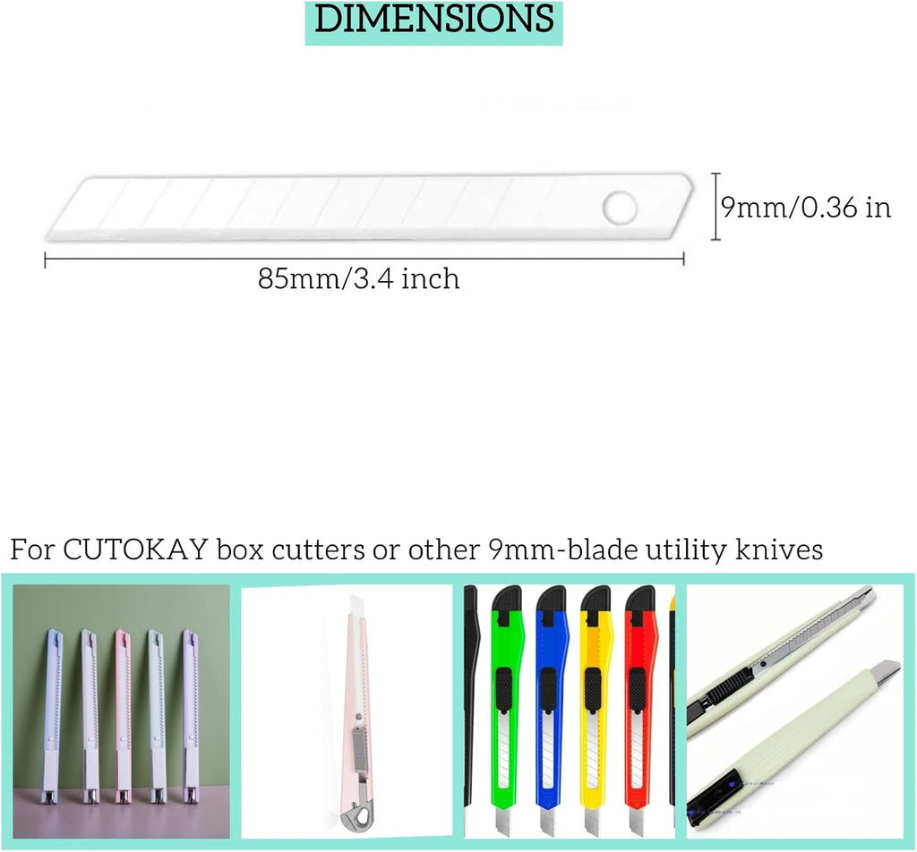 Ceramic Spare Blades 9mm Wide Cutokay Box Cutter refill Utility Knife Blades [420 blades]