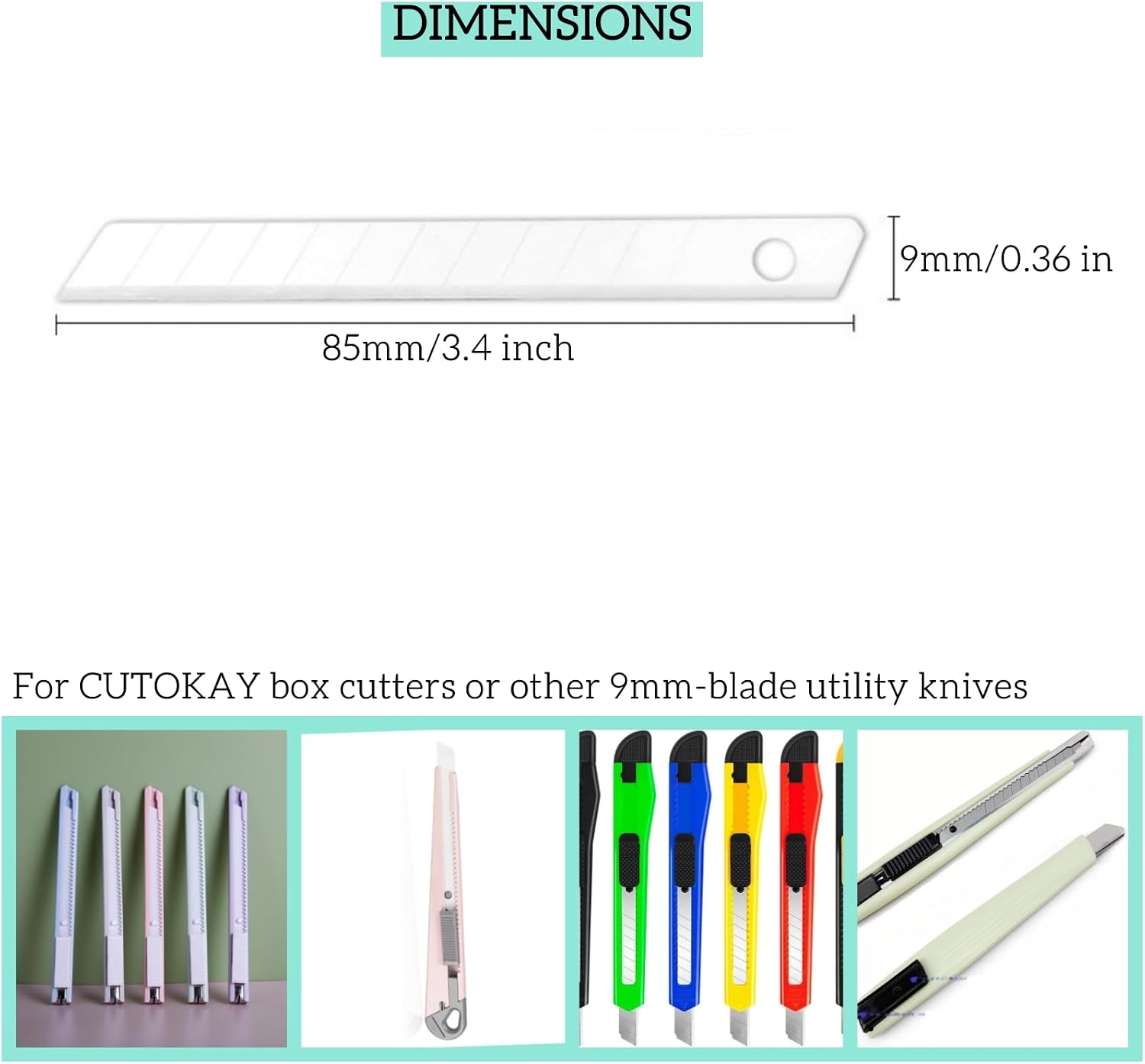 Ceramic Spare Blades 9mm Wide Cutokay Box Cutter refill Utility Knife Blades [420 blades]