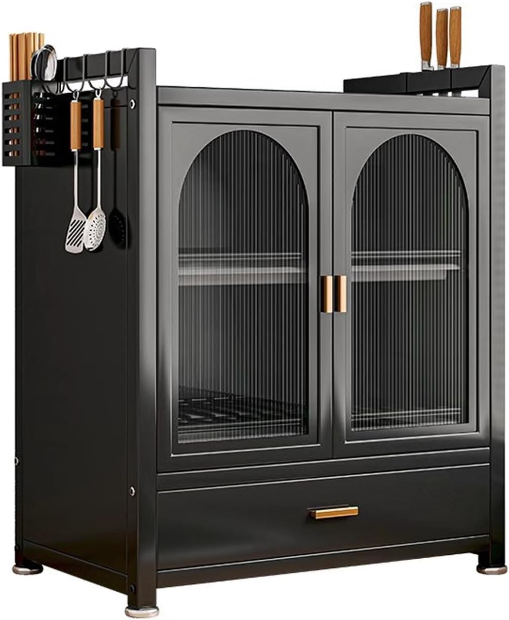Bakers Rack with Storage, Dish Drying Rack, Dish Racks for Kitchen Counter, Microwave Stand, Kitchen Storage Cabinet, with Drawers (Color : B)