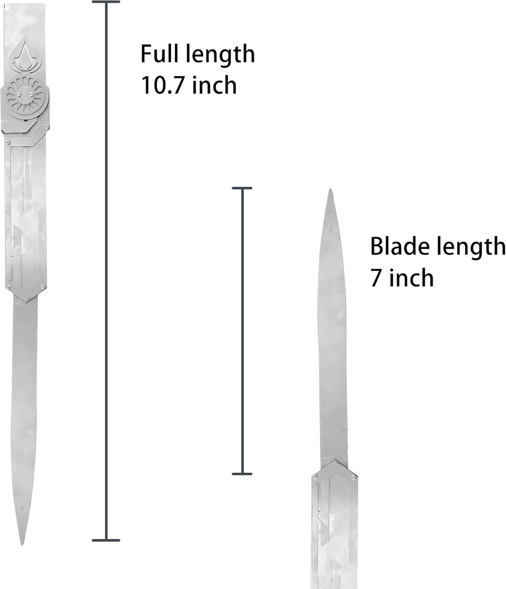 Metal Hidden Blade 1:1 Replica Retractable Stainless Steel Props Telescopic Mechanism for Cosplay & Collectors (Ezio)