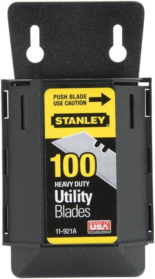 12 Pack of Stanley 11-921A 1992 Heavy Duty Utility Blades w/Dispenser (100 per Package, 1,200 Total Blades)