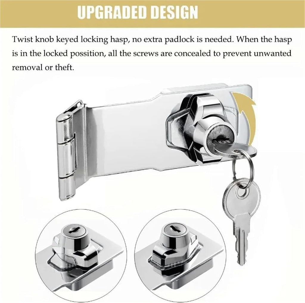keyed hasp lock, Keyed Hasp Lock Pack of 3 2.5-4 inch(4 inch3PCS)
