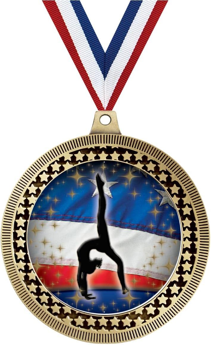 Crown Awards 2.75' Gym Back Walkover Award Medal, Gold Vega Gym Back Walkover Team Trophy Award Includes Free Neck Ribbon