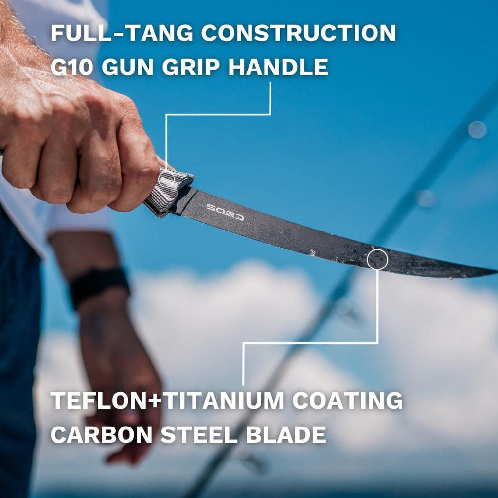 SORD Fillet Knife - 5-9' Filet Knives For Fish - Razor Sharp Boning Knife - Saltwater and Freshwater Fishing - Includes Kydex Sheath - Full Tang Blades | G10 Non Slip Grip | Corrosion Resistant