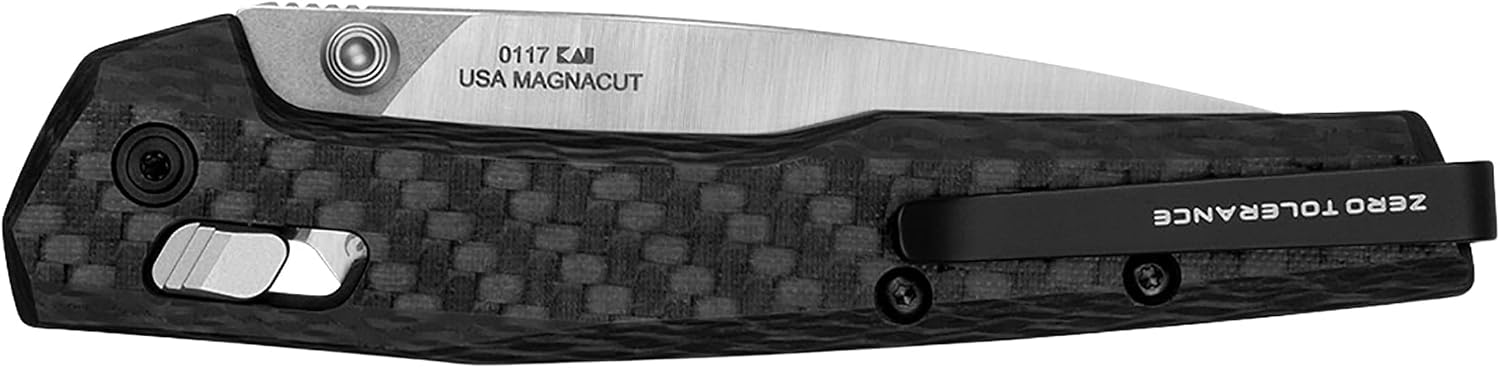 Zero Tolerance 0117, Folding Pocket Knife, 3.3 inch Sleek MagnaCut Steel Blade, Carbon Fiber Handle, DuraLock Opening Mechanism, Pocketclip