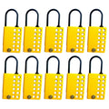 10PCS KRM LOTO DI Electric Lockout HASP with 12 Holes-Yellow