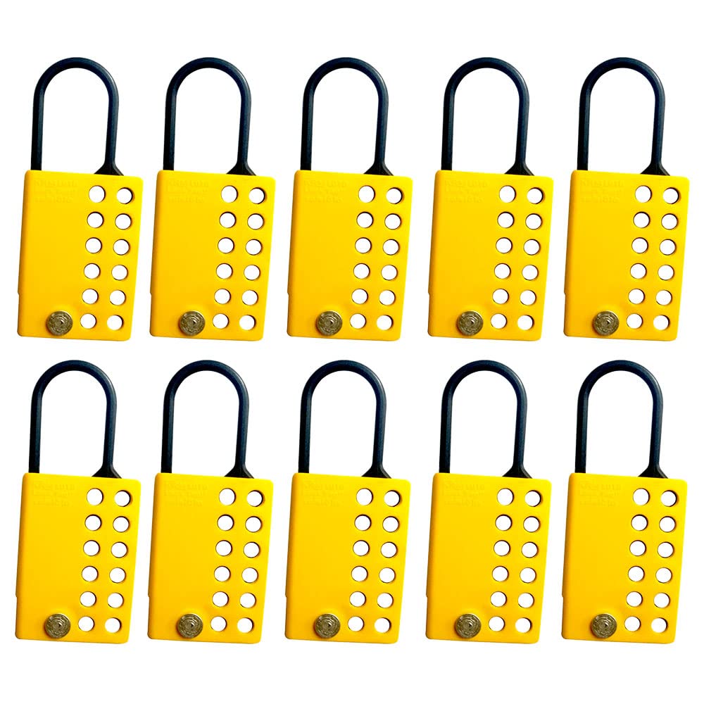 10PCS KRM LOTO DI Electric Lockout HASP with 12 Holes-Yellow