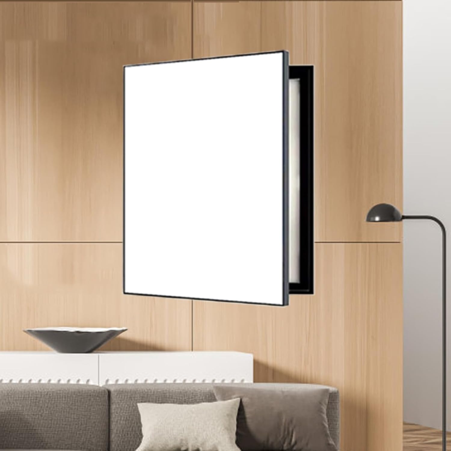 Electrical Panel Cover Solid White Fuse Box Cover Decorative Wall, Farmhouse Electrical Panel Box Cover, Indoor Circuit Breaker Panel Cover to Hide Electric Meter Box(WXH-45 x 55CM-17.7 x 21.7')