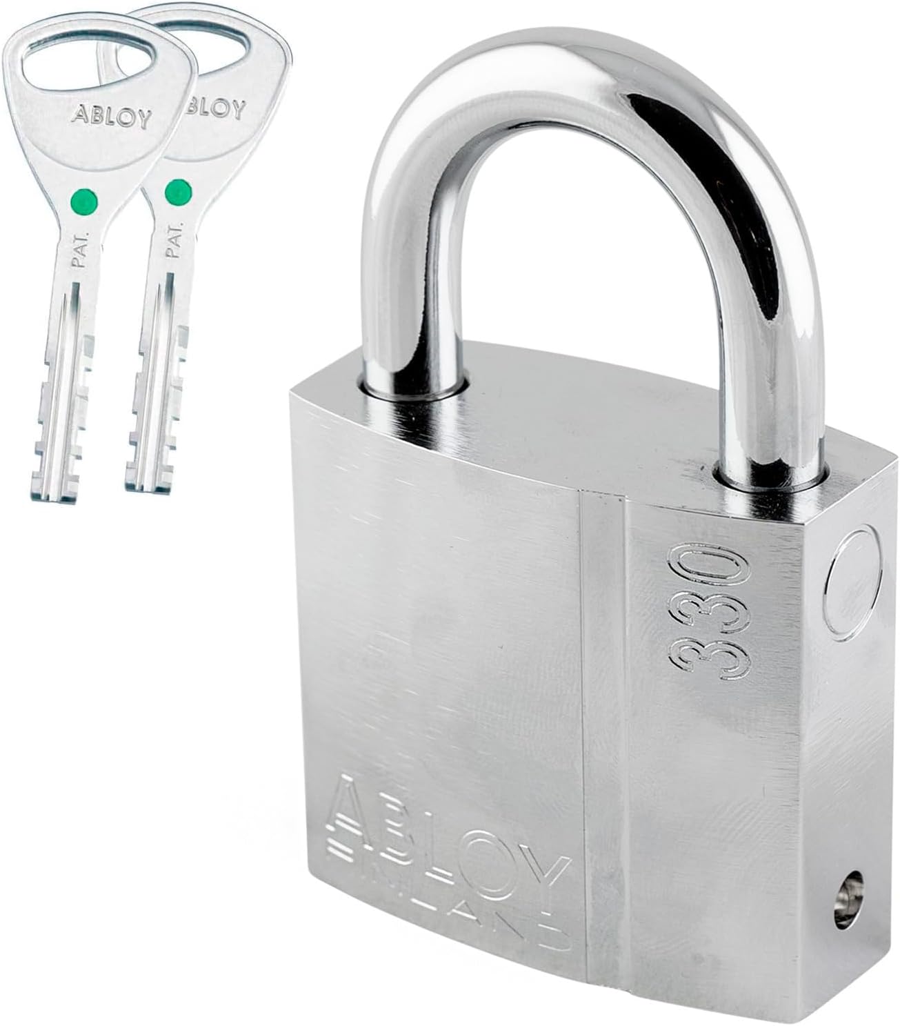 ENFORCER ABLOY 330-25 Heavy-Duty Disc Detainer Padlock - 1' (25mm) Shackle Clearance, 5/16' (8mm) Boron Steel Shackle, 2.24' (57mm) Wide Brass Body - for Trucking, Rail, Containers