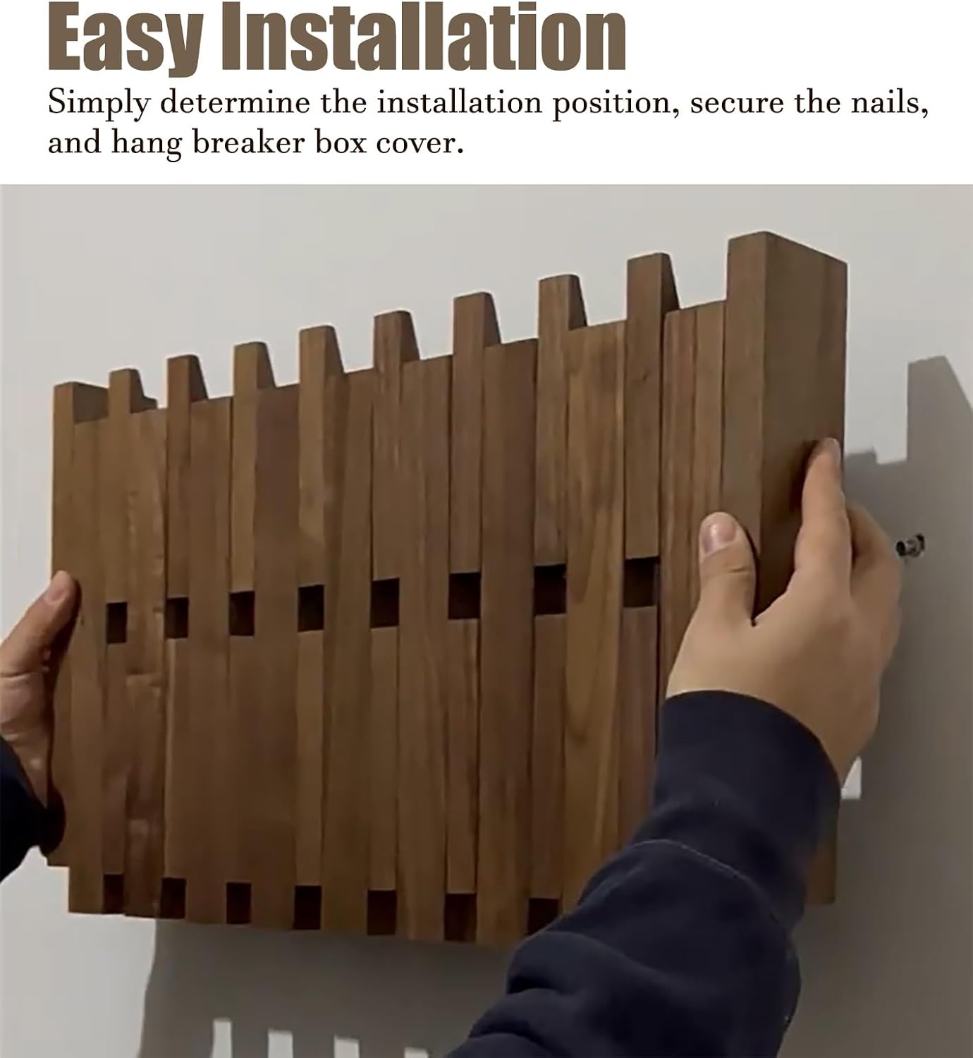 Electrical Panel Cover Wooden Fuse Box Cover Like Piano Key, Breaker Panel Cover for Hide Ugly Electrical Panels Cover, Creative Meter Box Cover Used as a Coat Rack(Multi-Colored,8 Hooks)
