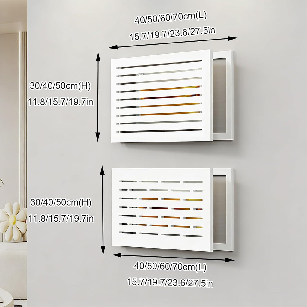 Breaker Box Cover Decorative, Hide Meter Electrical Panel Cover with Heat Dissipation Holes, Flip-Top Design, Wall Mounted Easy to Install(Brown 1,70 * 50cm/27.5 * 19.7in)