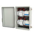 Solar PV Combiner Box, 4-String to 2-Output, DC 1000V, IP65 Waterproof, Wall Mounted System with DC Isolation Switch, for Solar Panel Installation