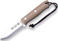 Joker Nórdico CM115-P Survival Knife, 3.94 in Sandvik 14C28N Blade, Canvas Micarta Handle, Leather Sheath with Ferro Rod, for backcountry travel, camp chores, fishing trips and bushcraft