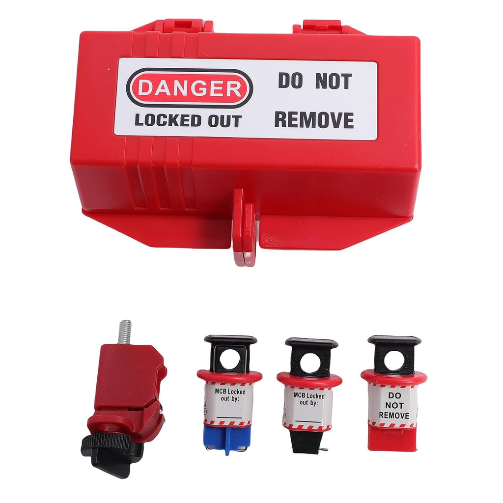 Sorandy Lockout Tagout Kit, Group Lockout Hasps, Universal Electrical Loto Clamp on Circuit Breaker, Loto Safety Padlock Kit with Tool Box & 2 Keys