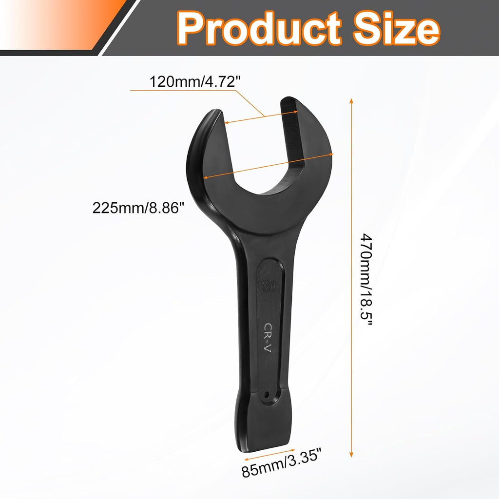 HARFINGTON Open End Striking Wrench 20mm Metric CR-V Steel Single Open Spanner Baking Paint U Shape Head Wrench Hand Tool for Mechanical Automotive Repair