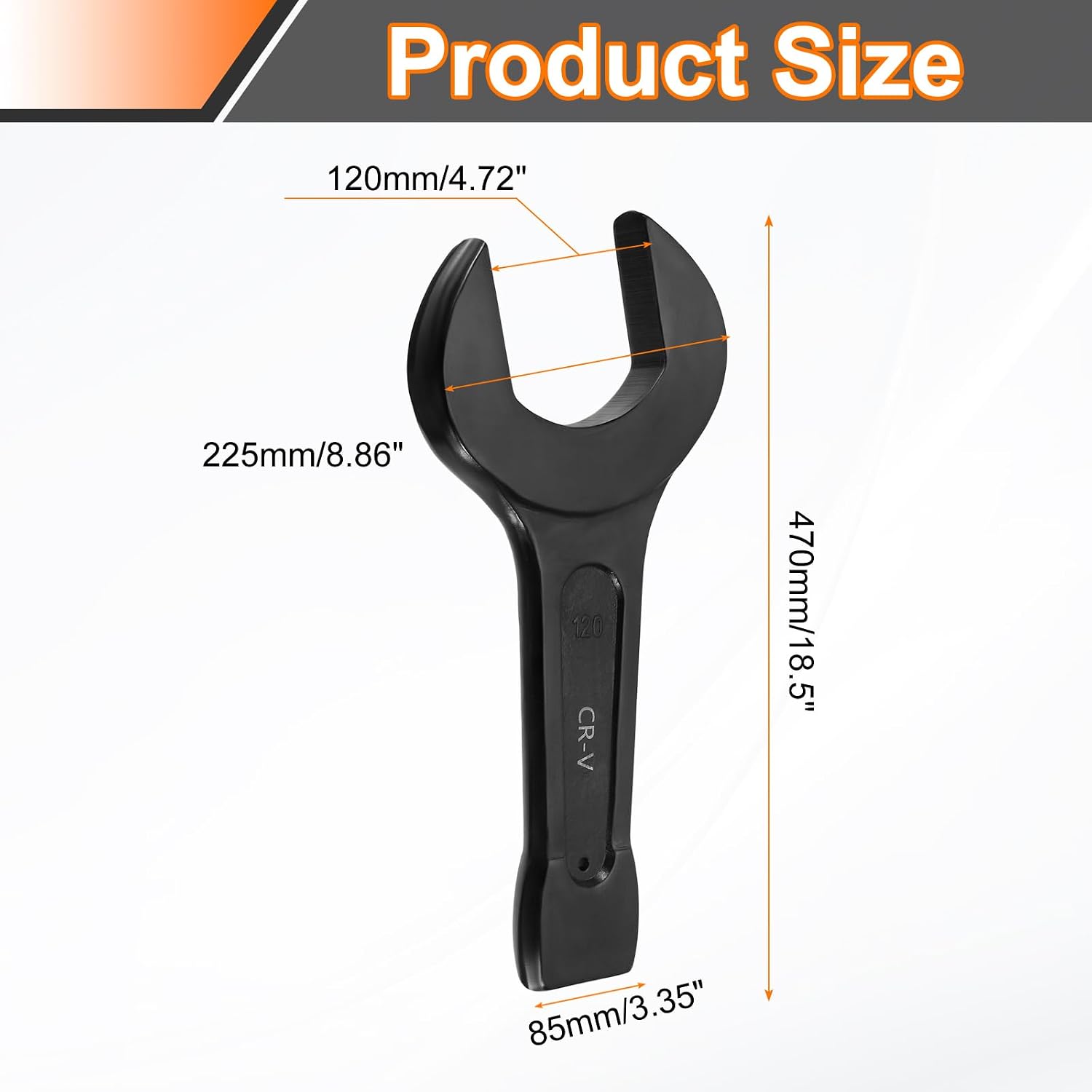 HARFINGTON Open End Striking Wrench 20mm Metric CR-V Steel Single Open Spanner Baking Paint U Shape Head Wrench Hand Tool for Mechanical Automotive Repair