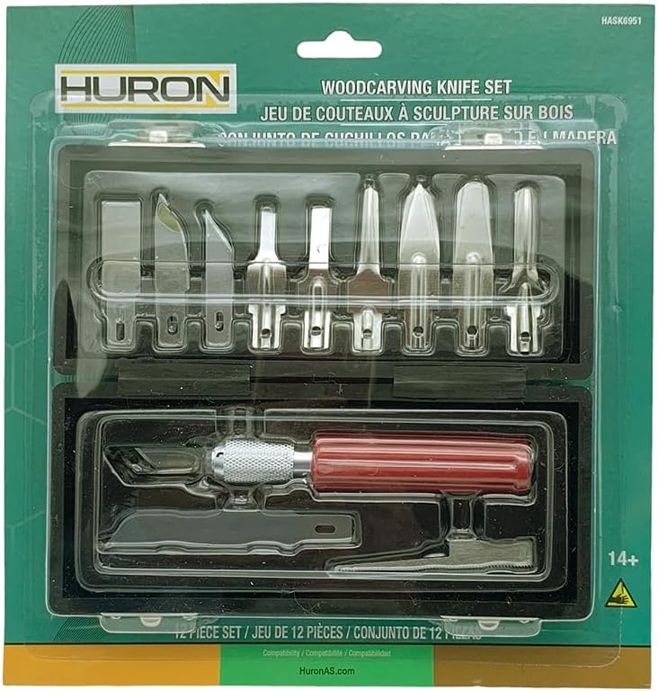 SMB Precision Woodworking Woodcarving Set 13Pc (1/3/10/60) (60)