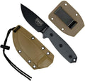 ESEE 3P Fixed Blade Knife with Grey Micarta Scale Handles and Coyote Molded Sheath