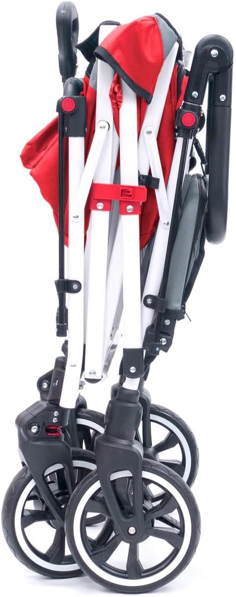 Creative Outdoor Distributor Push Pull Wagon for Kids, Foldable with Sun/Rain Shade (RED)