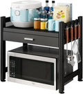 Kitchen Bakers Rack 2 Tier Microwave Oven Rack with Drawer Carbon Steel Microwave Shelf Toaster Stand Kitchen Storage Counter Rack Toaster Shelf