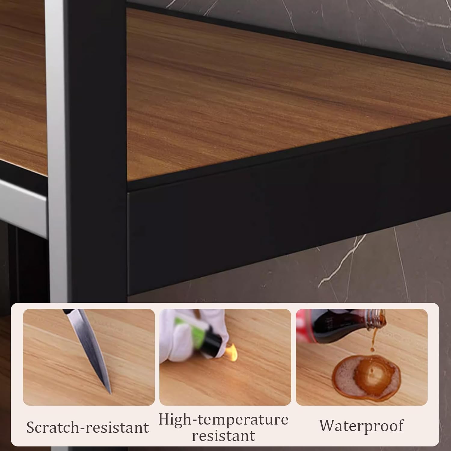 Kitchen Storage Shelves with Drawers and Storage Cabinets, Kitchen Bakers Rack with Universal Wheels, Heavy Duty Microwave Stand for Living Room, Office, Study