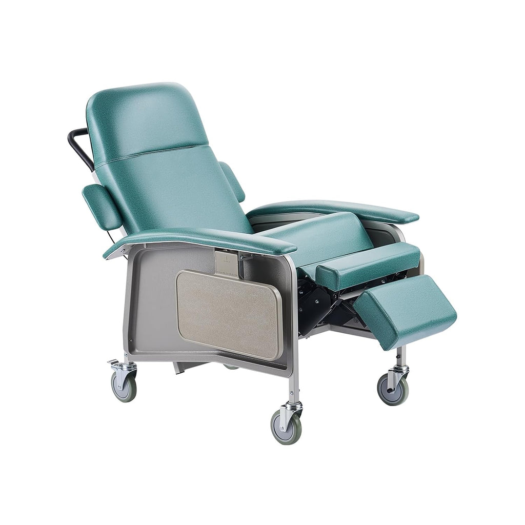 VEVOR Geri Chair Recliner, 4-Position Reclining Geri Chair with 2 Trays, 250 lbs Capacity Trendelenburg Medical Recliner Chair with 4 Wheels for Hospital, Nursing Home, Geriatric Home Care