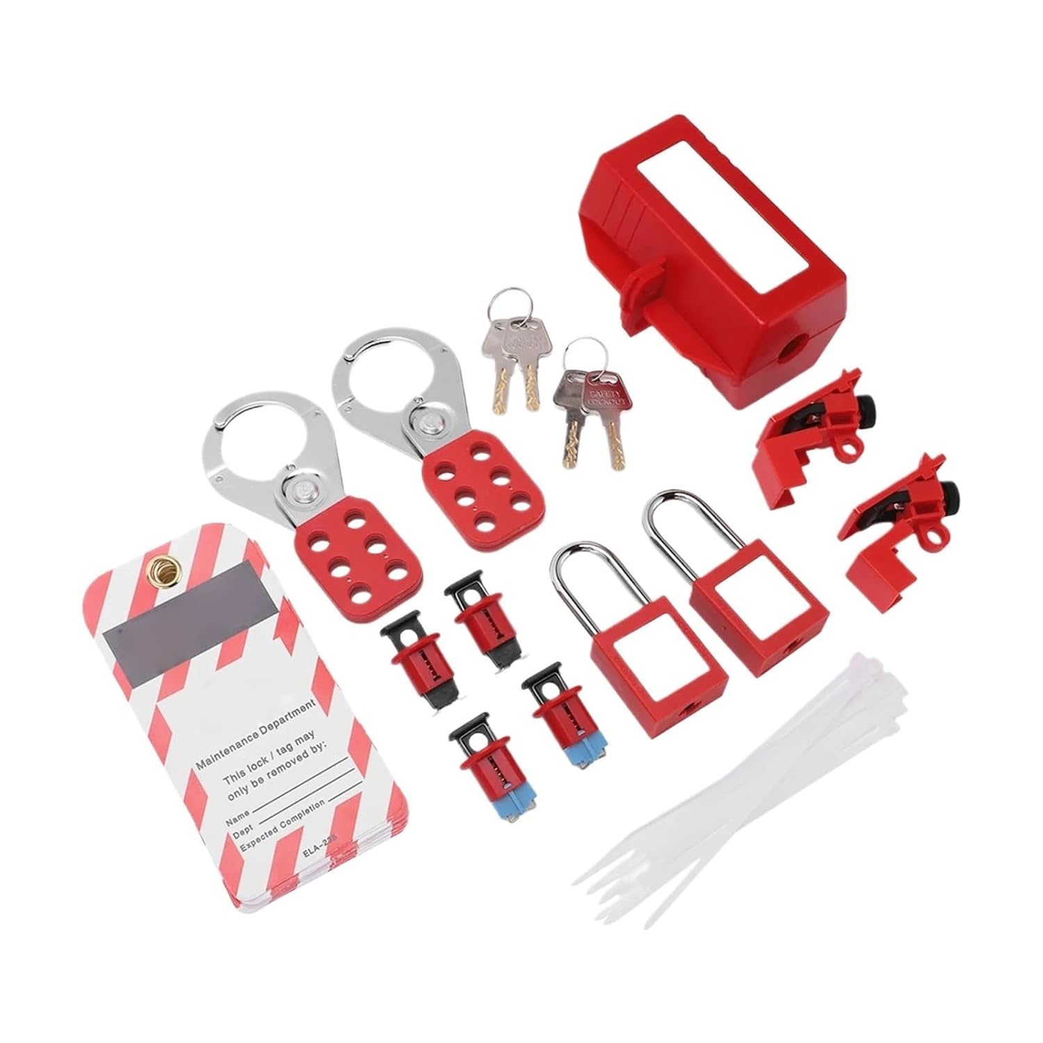 Electrical Circuit Breaker Lockout Tagout Kit Safty Padlock Loto Tags Hasps Set for Industrial Lock Out Station