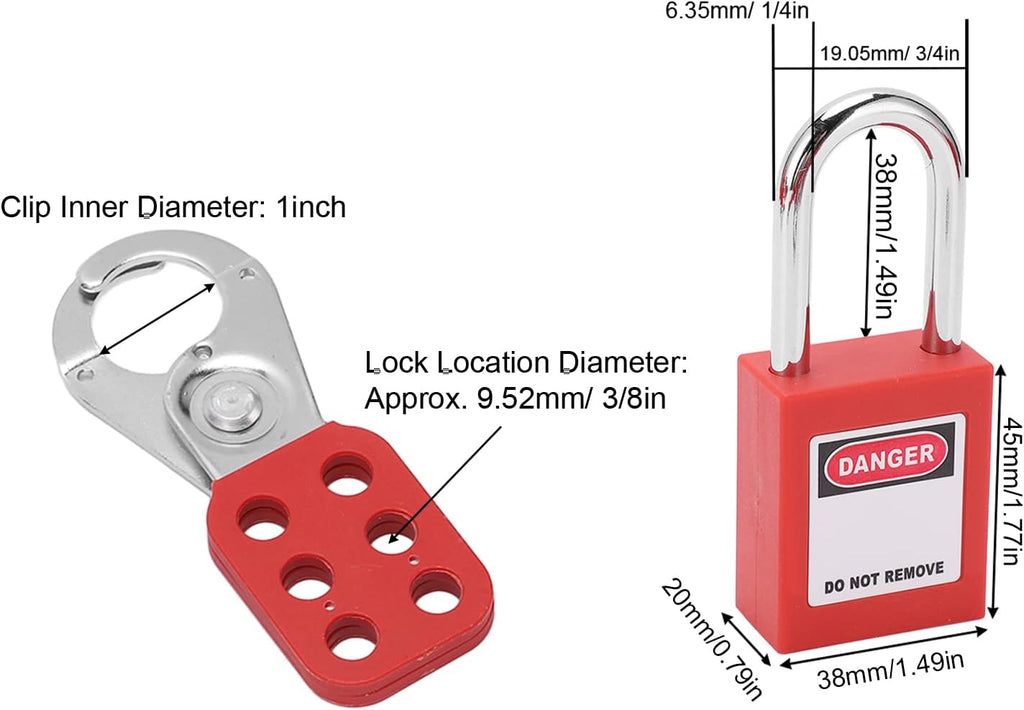 Dura Safety Padlocks and Lockout Tagout Loto Gear,Comprehensive Lockout Tagout Kit,for Lockout Hasp and Tags