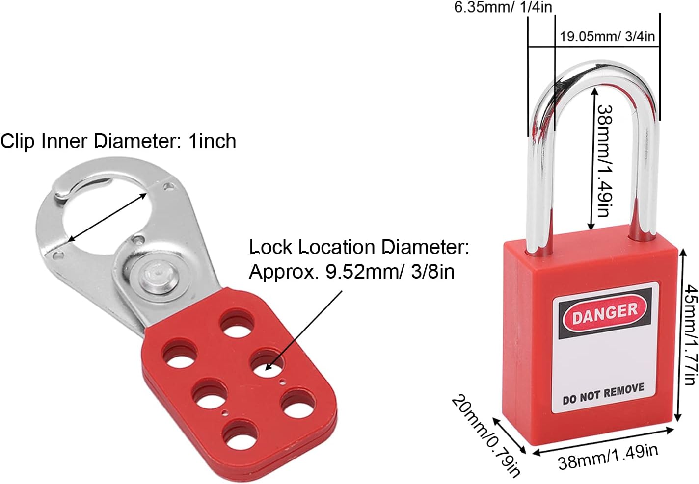 Dura Safety Padlocks and Lockout Tagout Loto Gear,Comprehensive Lockout Tagout Kit,for Lockout Hasp and Tags