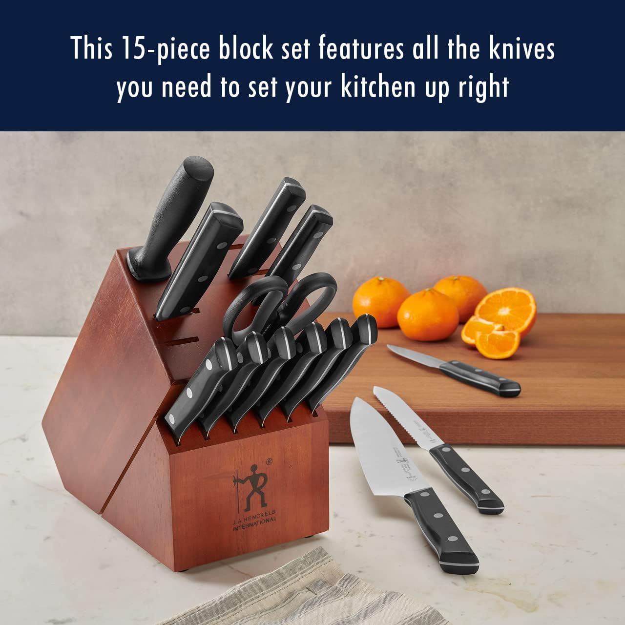 HENCKELS Dynamic Razor-Sharp 15-Piece Knife Set, Chef, Bread, Steak, German Engineered Informed by 100+ Years of Mastery