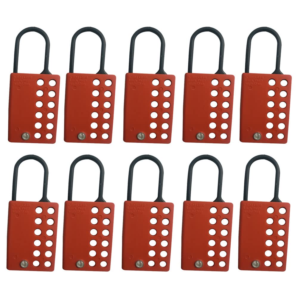 10PCS KRM LOTO DI Electric Lockout HASP with 12 Holes-RED