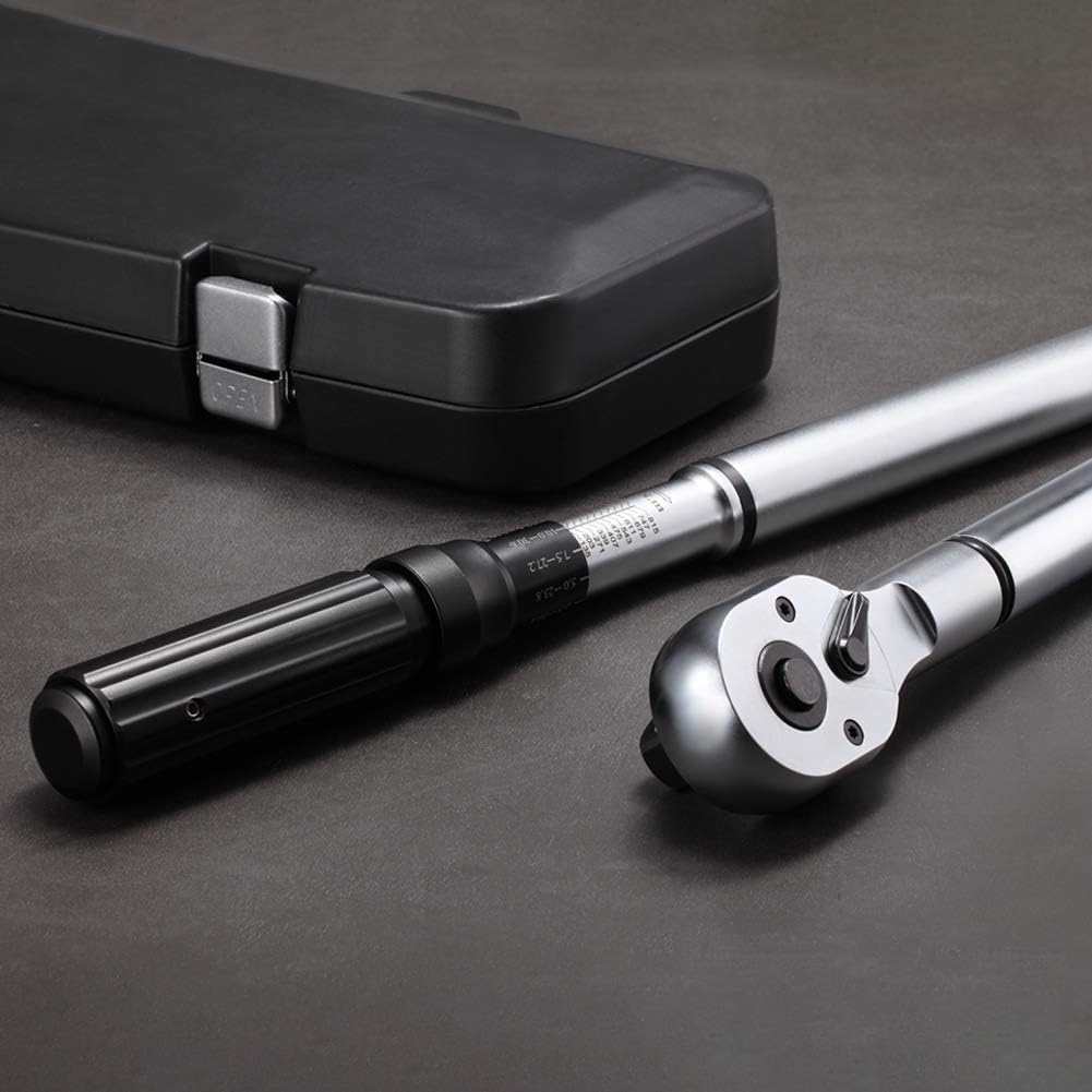 3/4-inch Drive Click Torque Wrench, 100-600ft.lb / 135-815Nm Dual-Direction Adjustable Torque Wrench Set with Buckle