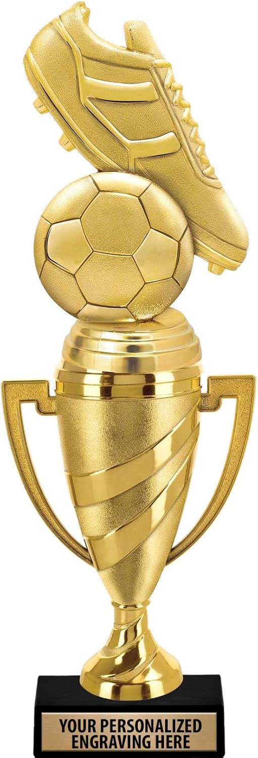 Crown Awards Soccer Trophy, 14' Gold Cup Soccer Team Trophies with Free Personalization
