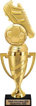 Crown Awards Soccer Trophy, 14' Gold Cup Soccer Team Trophies with Free Personalization