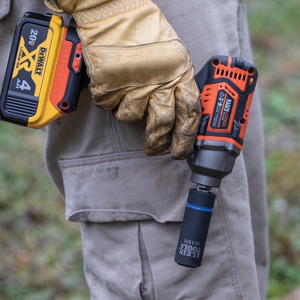 KLEIN TOOLS BAT20CW 1/2-Inch Battery-Operated Impact Wrench with Compact Design for Excellent Control in Tight Spaces (Power Tool Only)