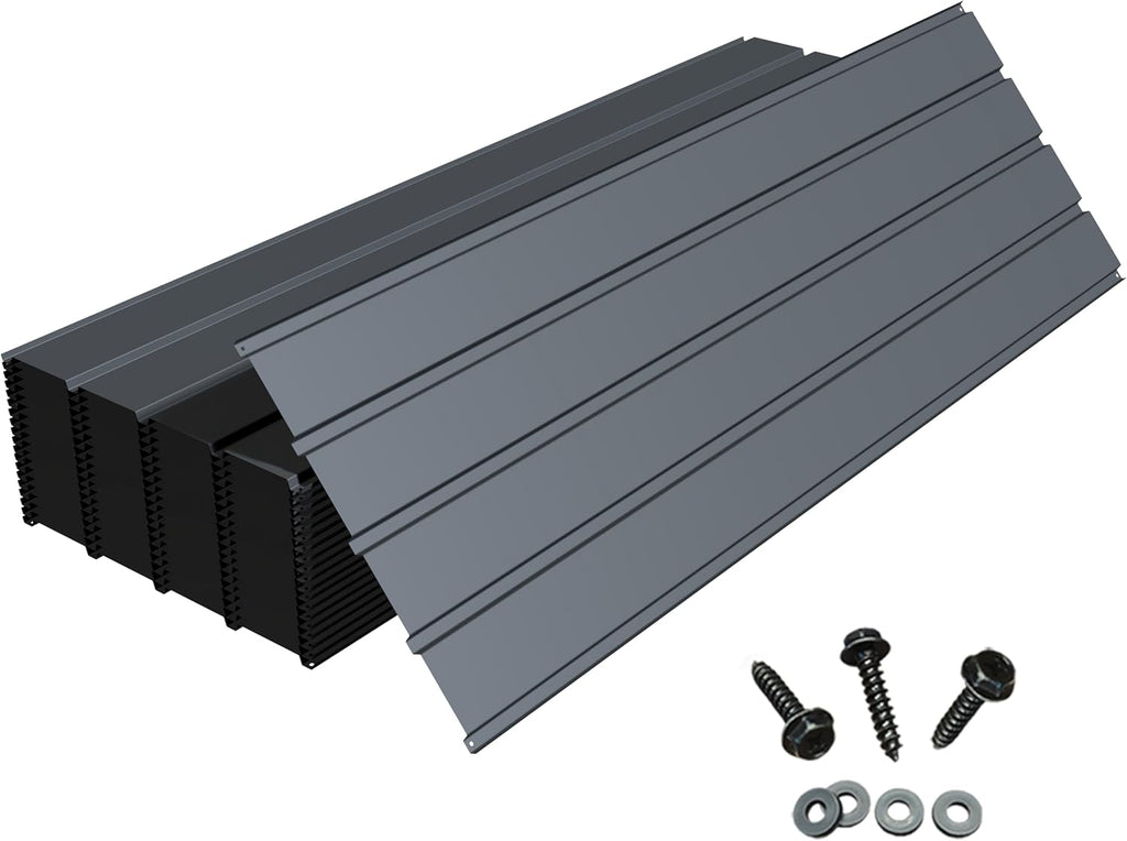 Domi Metal Roofing Panels 20 PCS, Galvanized Steel Corrugated Roof Panels Waterproof Heavy Duty Metal Siding Panels with Screws for Pergola Gazebo Garage Sheds Mobile Home (Grey)