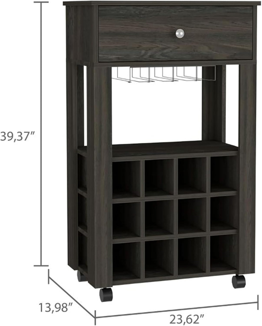 Modern Wine Cabinet,Wine Baker Rack with 1-Drawer&12-Bottle Wine Cabinet Bar Cabinet for Bar,Kitchen,Dining Room,Brown