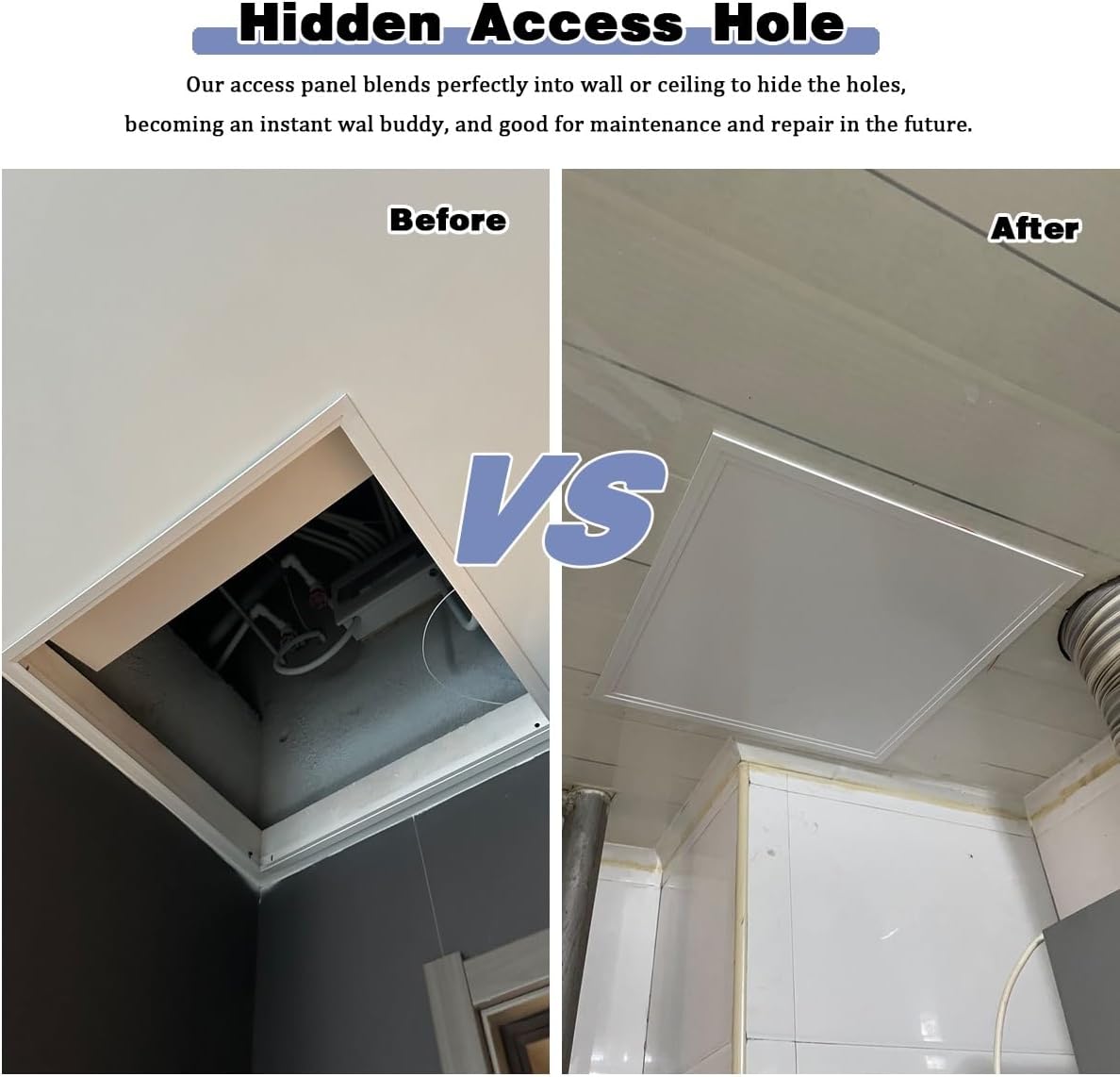 Access Cover Panel, Thicken 1mm Aluminum Alloy Access Doors for Drywall and Ceiling with Screwdriver Latch, Wall Hole Cover Decorative Hidden, White(32x32in(800x800mm))