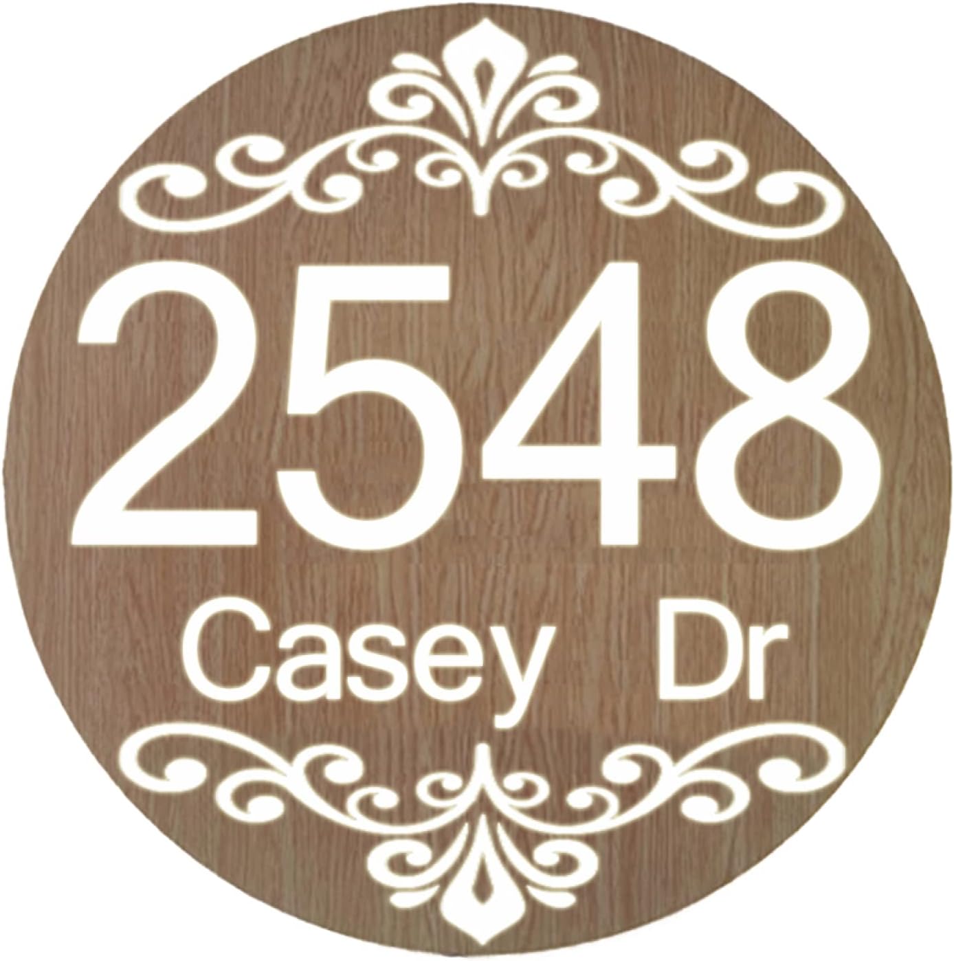 Backlit Floating LED Address Numbers Sign,Steel Address Sign Plaque,Lighted House Sign,Personalized Color & Lights Choices Available,Vintage,Warm Light,35 * 35
