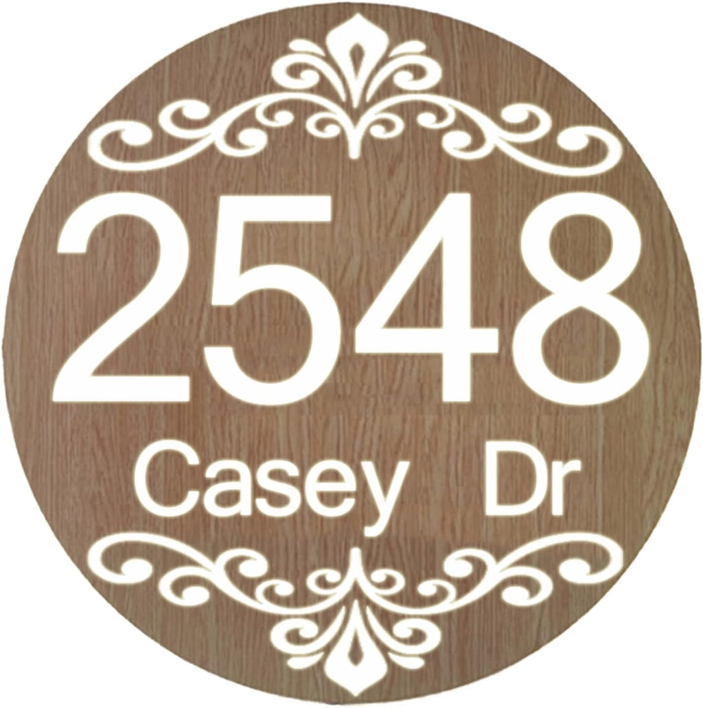 Backlit Floating LED Address Numbers Sign,Steel Address Sign Plaque,Lighted House Sign,Personalized Color & Lights Choices Available,Vintage,Warm Light,30 * 30