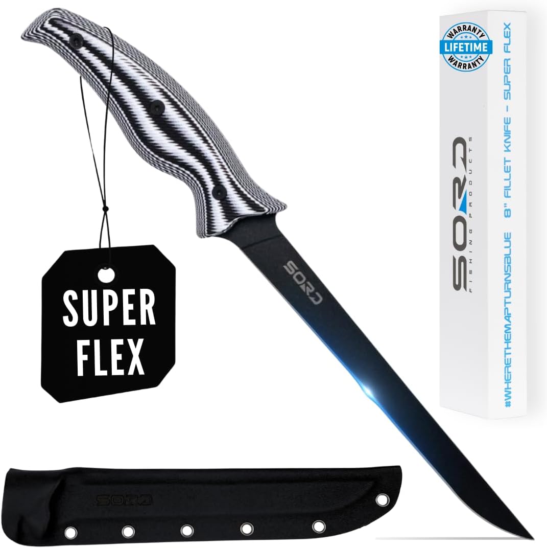 SORD Fillet Knife - 5-9' Filet Knives For Fish - Razor Sharp Boning Knife - Saltwater and Freshwater Fishing - Includes Kydex Sheath - Full Tang Blades | G10 Non Slip Grip | Corrosion Resistant