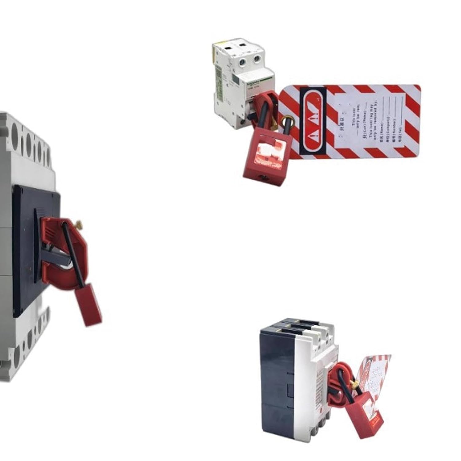 Lockout Tagout Kit Electrical Loto, Safety Padlocks Set with Tags, Storage Box, Plug Lockout, Multi Pole Clamp On Circuit Breaker Group Lockouts Hasps