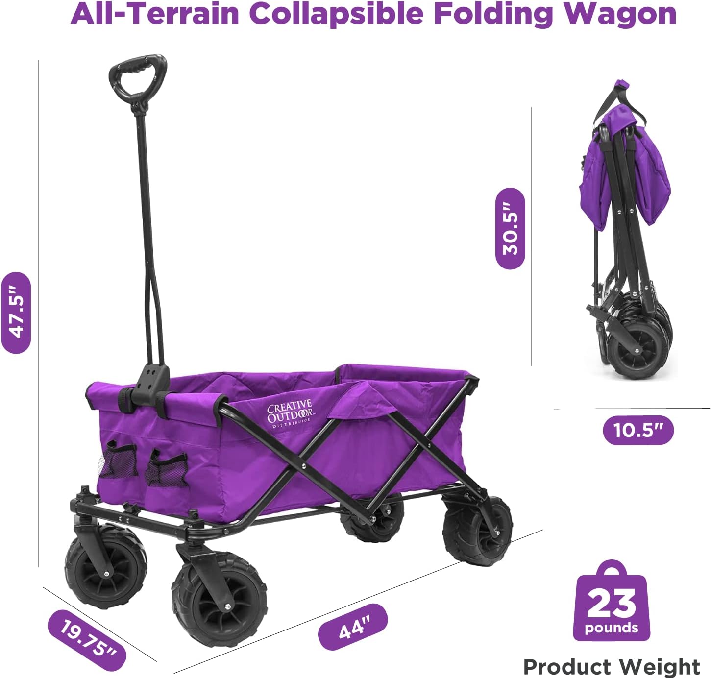 Creative Outdoor Original Folding Wagon All-Terrain Wheels