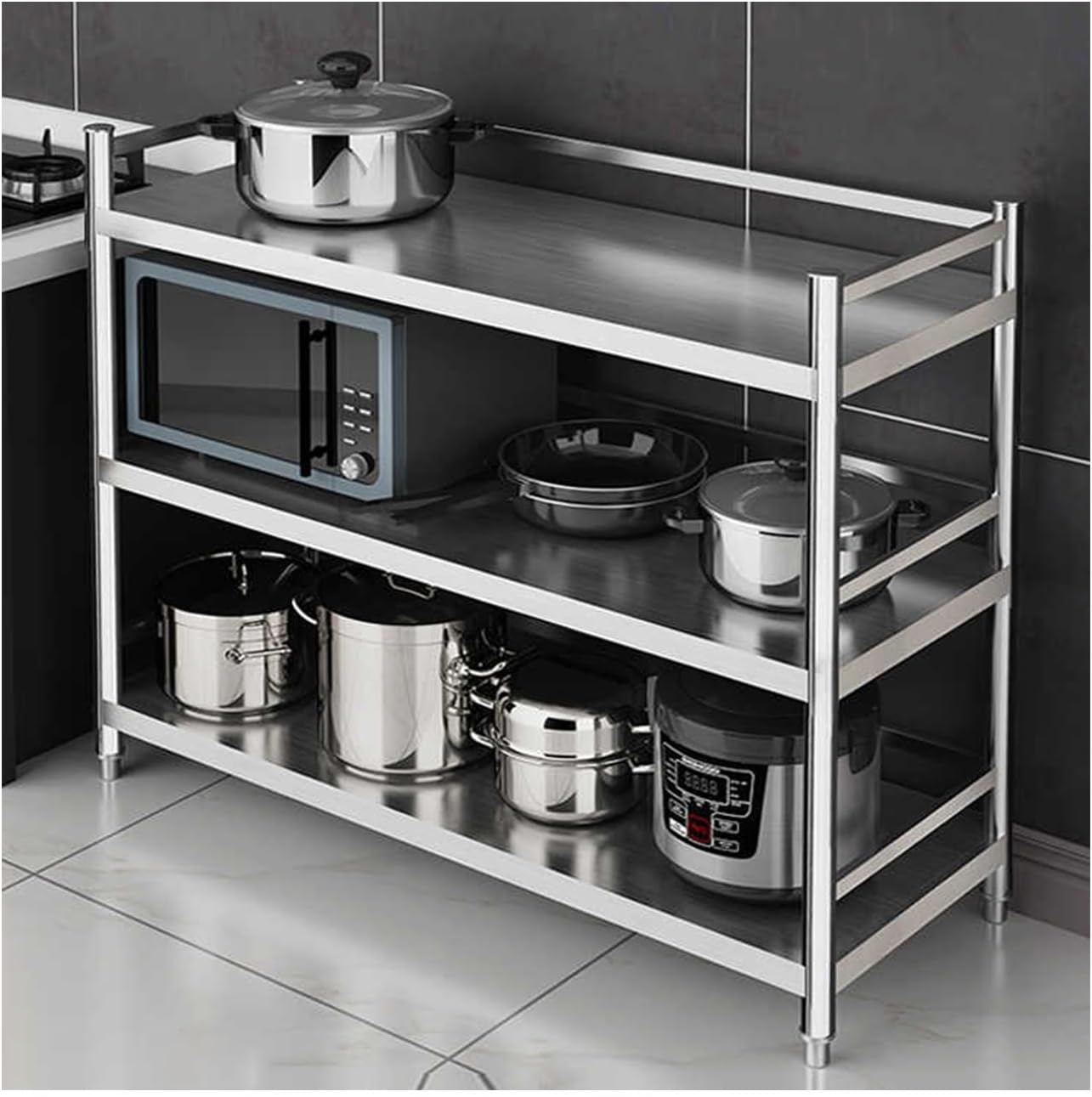 Kitchen Baker Rack，Microwave Stand with Storage，Bakers Racks for Kitchens，Easy to Clean, Strong Load-Bearing Capacity, Suitable for Home and Kitchen.(80 * 45 * 100CM)