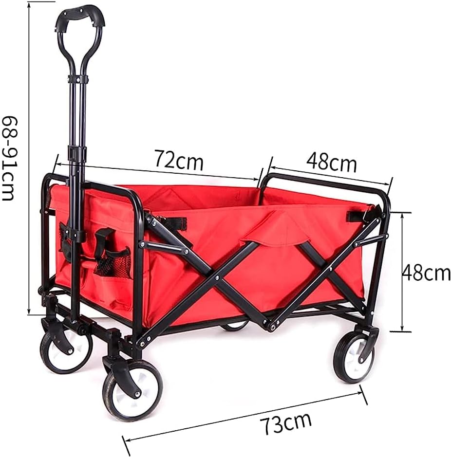 Trolleys, Folding Carry Cart, Folding Wagon Trolley, Camping Cart, Rolling Buggies, Outdoor Garden Sport Carry Wagon - for Camping Garden Beach All Terrain/Blue