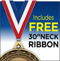 Crown Awards 2.25' Soccer Medal Award, Gold Masters Soccer League Trophy Award Includes Free Neck Ribbon